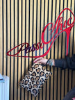 Pochette LEOPARD - maculata con tracolla nera