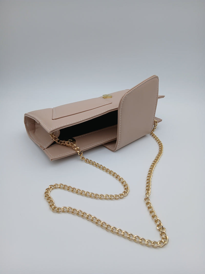 Clutch nude geometrica