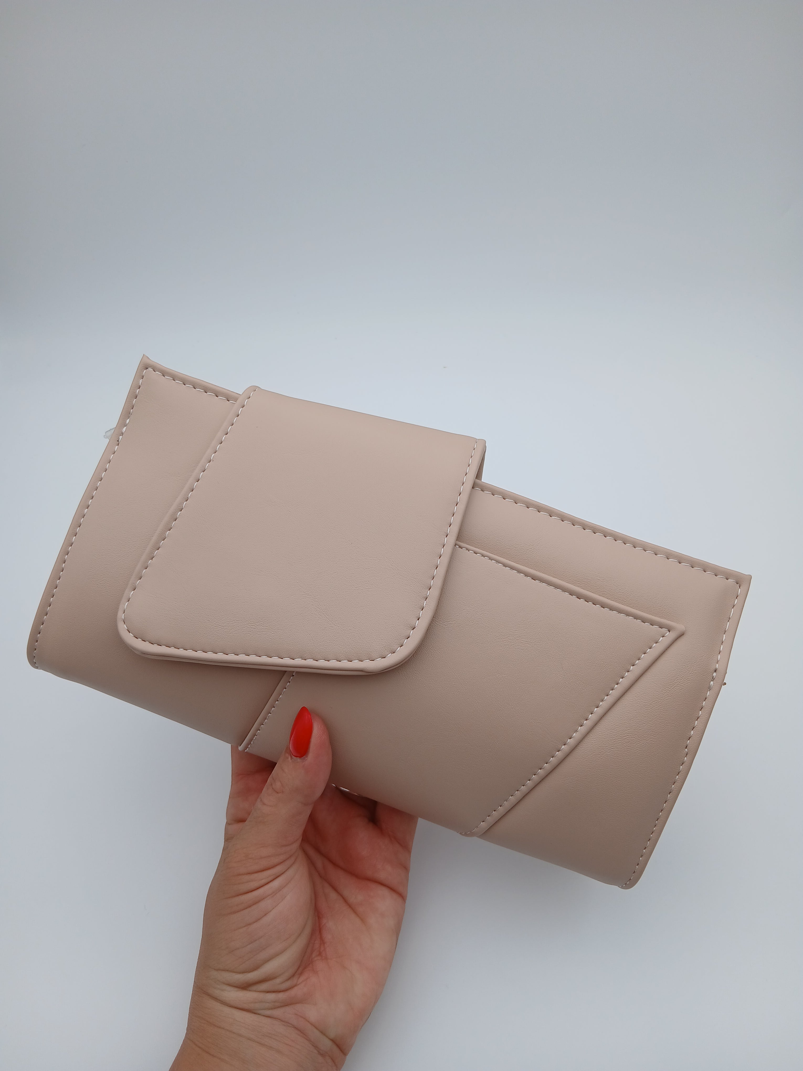 Clutch nude geometrica