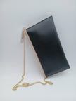 Clutch nude e nera/ borsa da sera con catena oro