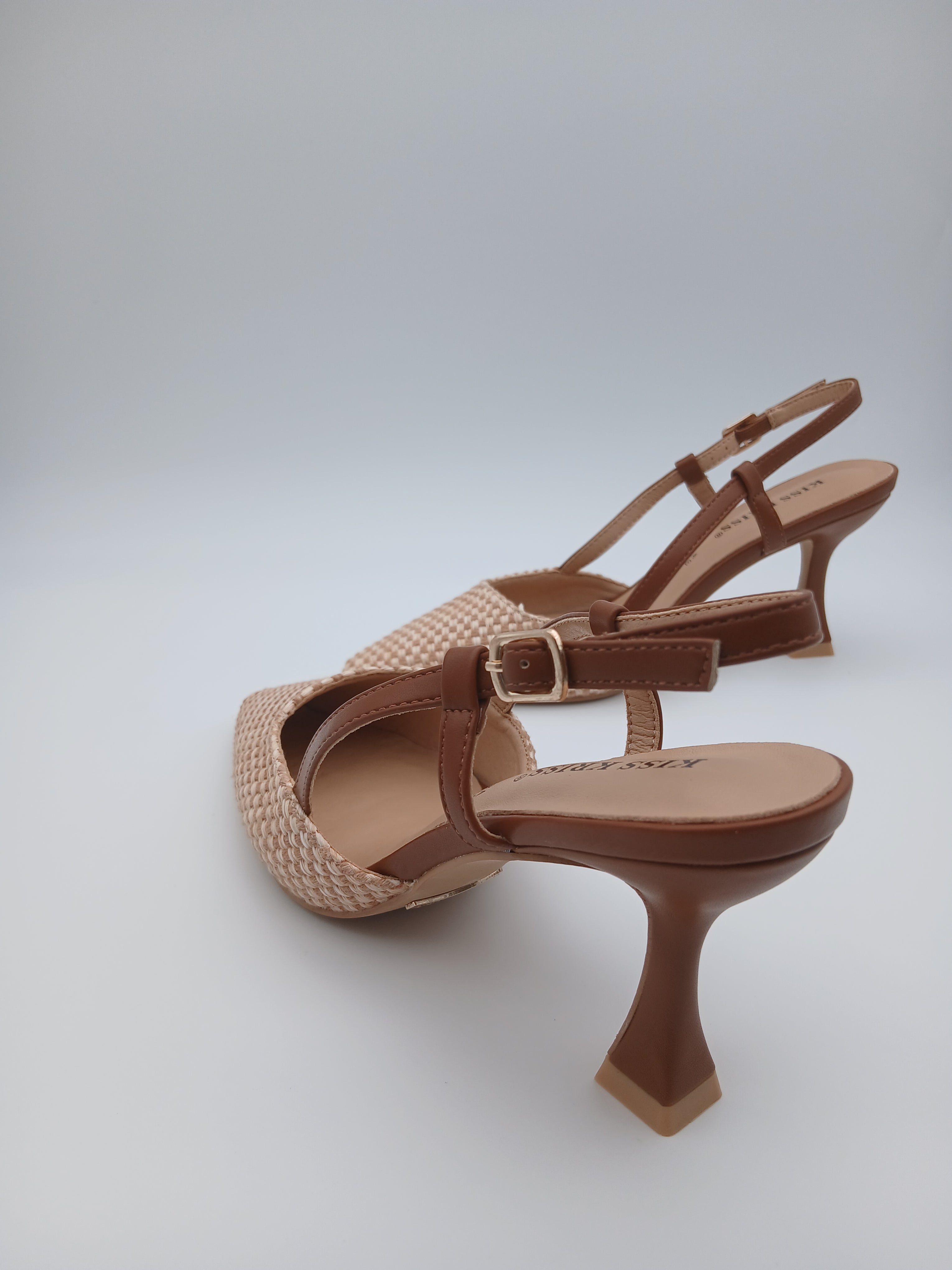 Slingback intreccio beige