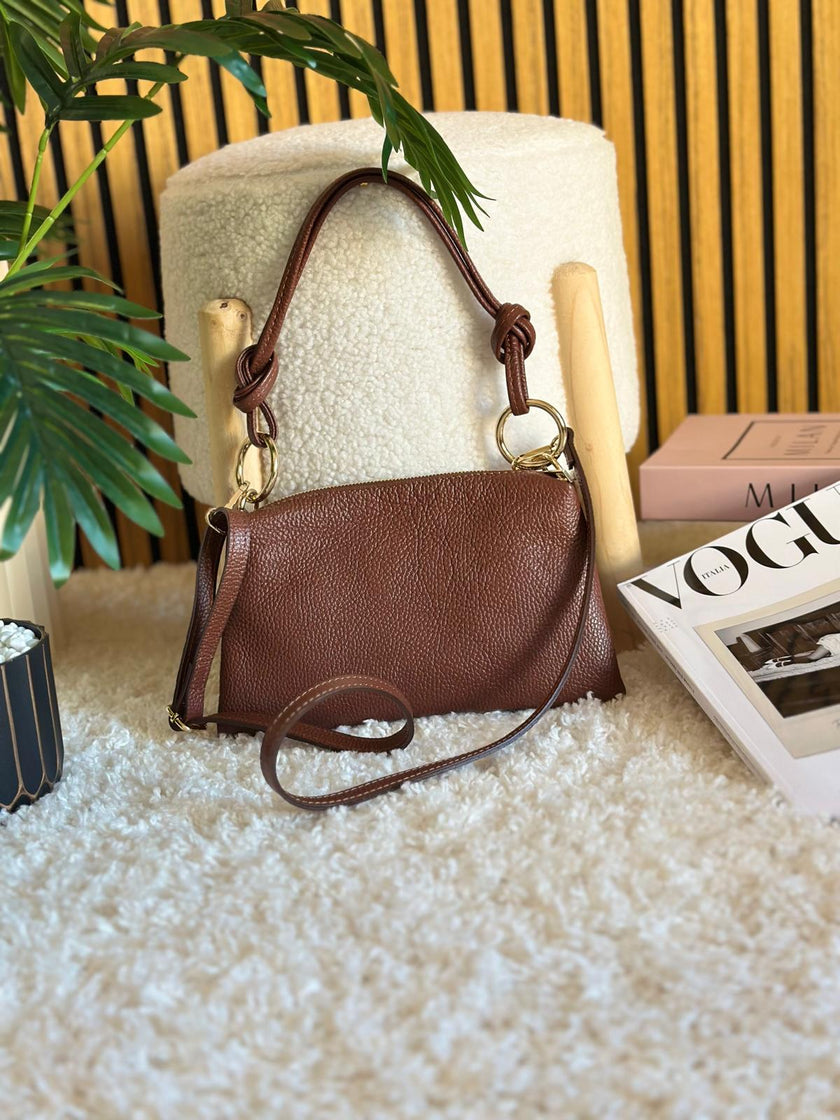 Borsa EMMA - marrone con anelli oro