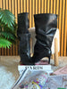 Stivale Alto Gambale Arricciato Nero - modello PARIS