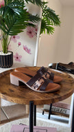 Sandalo animalier tacco comodo