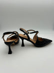 Décolleté Slingback AURA - pelle nera arricciata