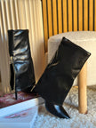 Stivale Risvolto Nero con zip ORO-