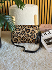 Pochette LEOPARD - maculata con tracolla nera